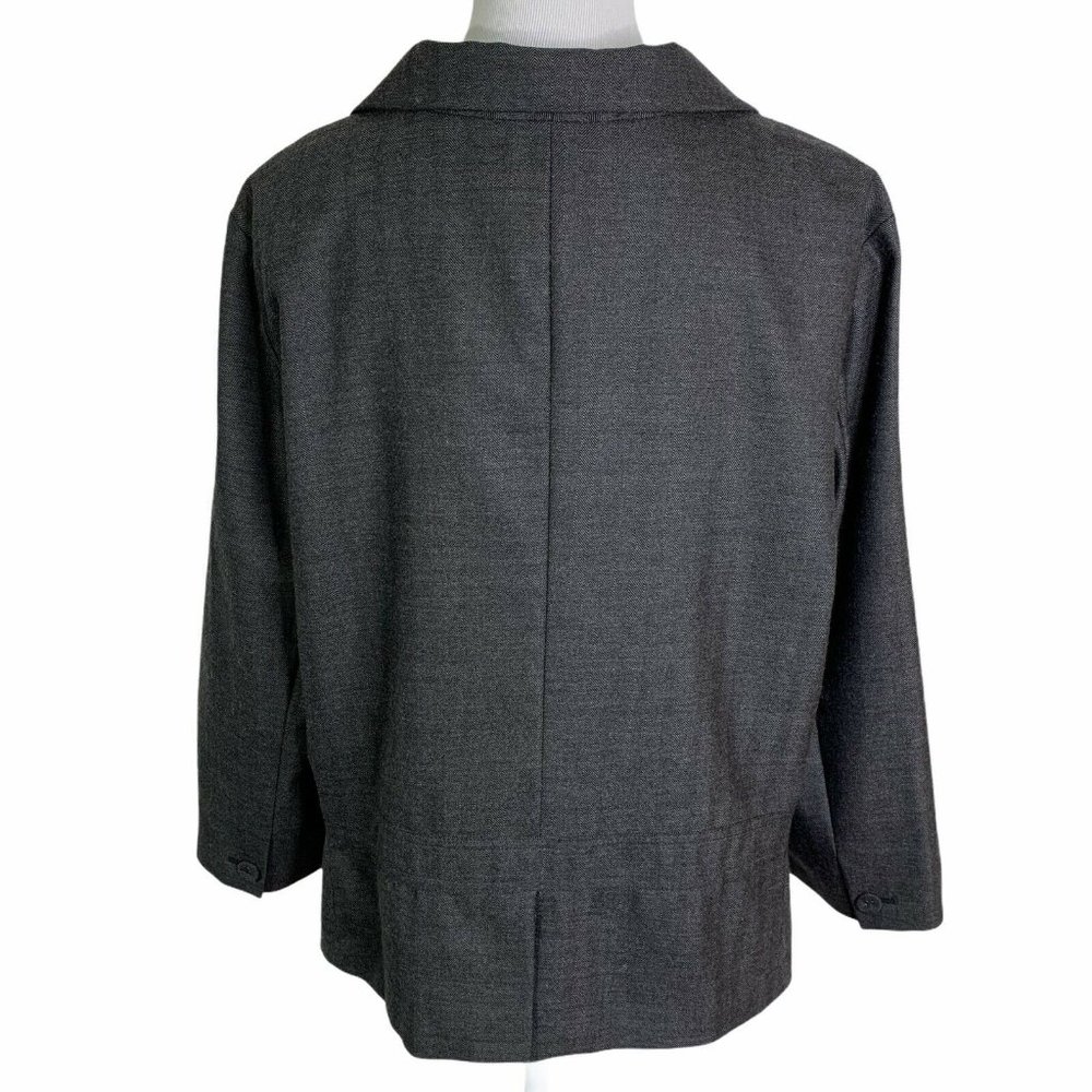 J. Jill Gray Herringbone Pockets Collared Jacket - image 8